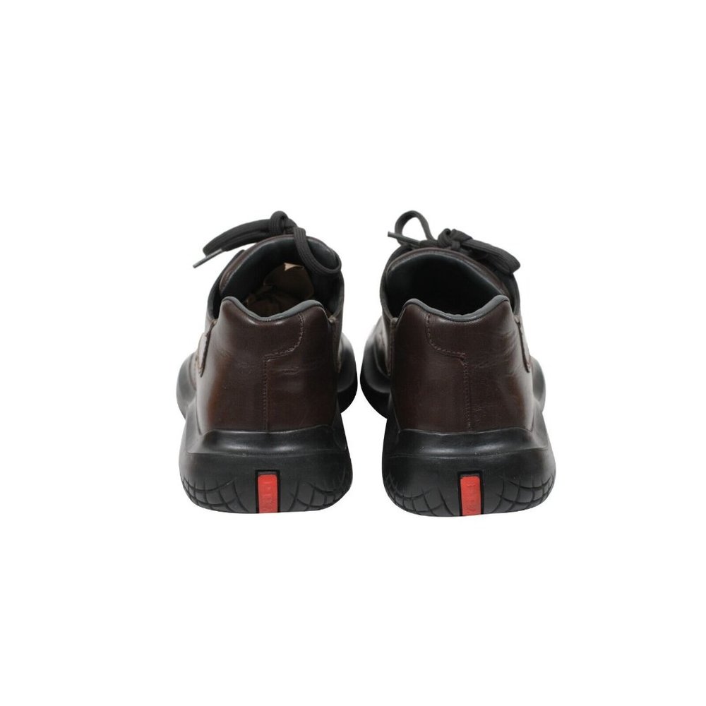 Prada Mens Vintage Chunky Derby US 7 UK 6 Brown Leather AW99 Vibram Square Toe - Picture 6 of 11
